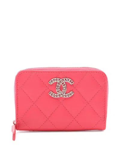 Pre-owned Chanel 2021 Matelasse Wallet In Pink