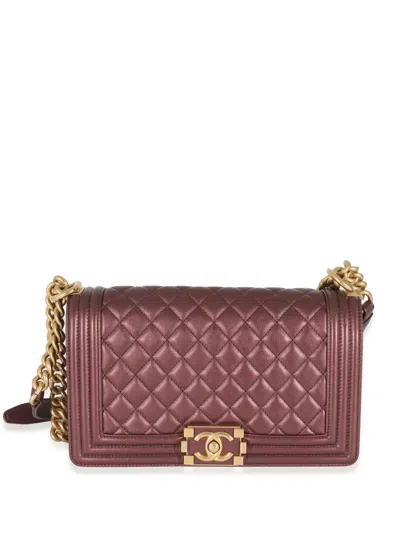 Pre-owned Chanel 2021 Medium Boy  Shoulder Bag In Red