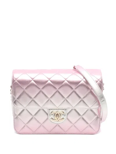 Pre-owned Chanel 2021 Metallic-effect Shoulder Bag In Pink