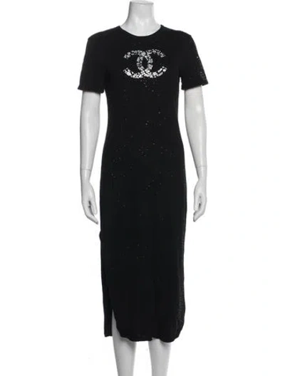 Pre-owned Chanel 2021 Midi Length Dress In Black