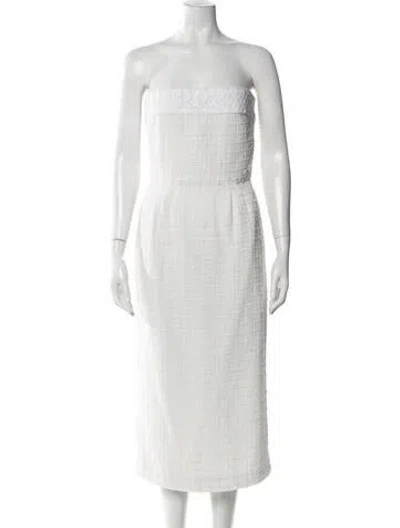 Pre-owned Chanel 2021 Midi Length Dress In White