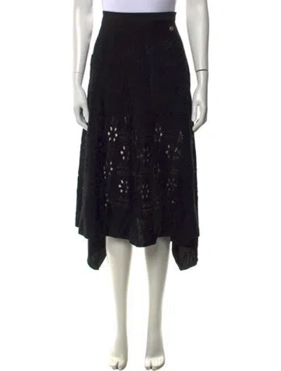 Pre-owned Chanel 2021 Midi Length Skirt In Black