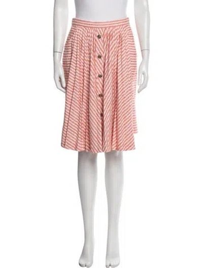 Pre-owned Chanel 2021 Midi Length Skirt In Pink/white