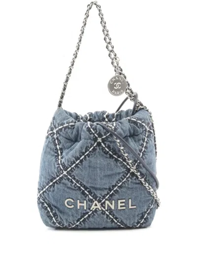 Pre-owned Chanel 2021's Mini 22 Shoulder Bag In Blue