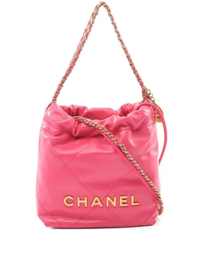 Pre-owned Chanel 2021 Mini  22 Shoulder Bag In Pink