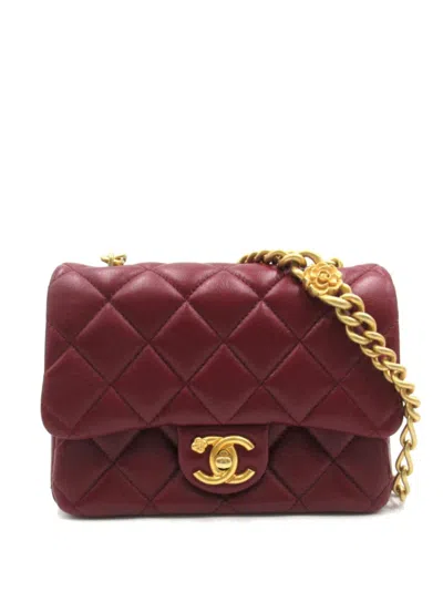 Pre-owned Chanel 2021 Mini Classic Flap Shoulder Bag In Red