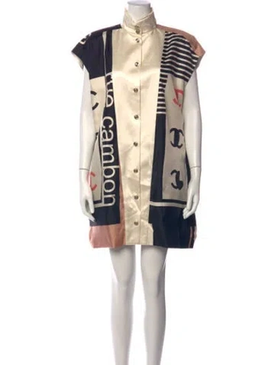 Pre-owned Chanel 2021 Mini Dress In Neutrals