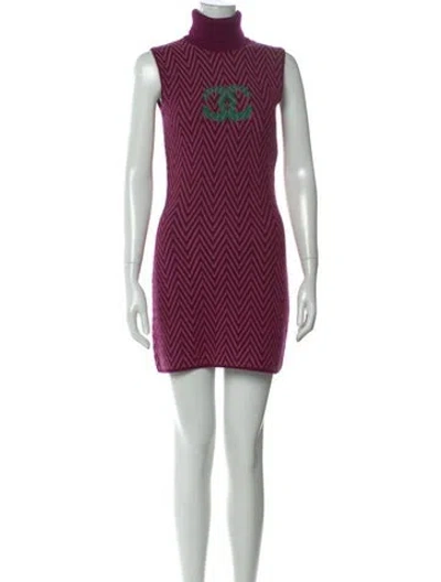 Pre-owned Chanel 2021 Mini Dress In Purple