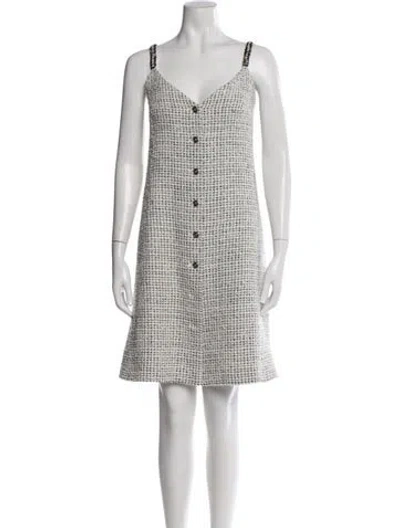 Pre-owned Chanel 2021 Mini Dress In White