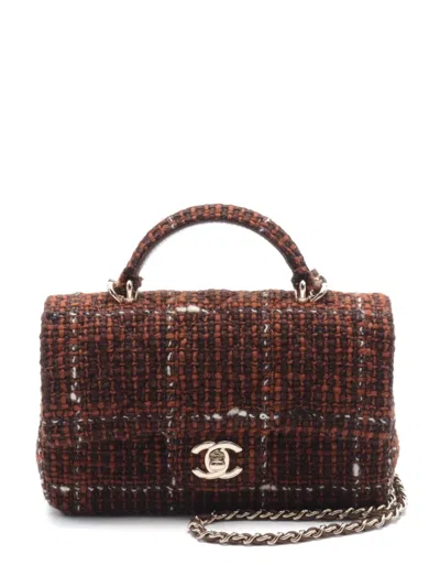Pre-owned Chanel 2021's Mini Flap Shoulder Bag In Brown