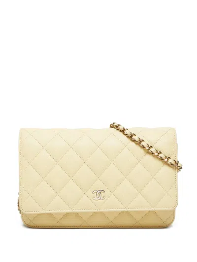Pre-owned Chanel 2021 Mini Flap Shoulder Bag In Yellow