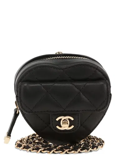 Pre-owned Chanel 2021 Mini Heart Quilted Shoulder Bag