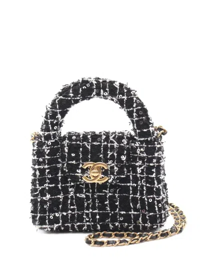 Pre-owned Chanel 2021's Mini Kelly Tote Bag In Black