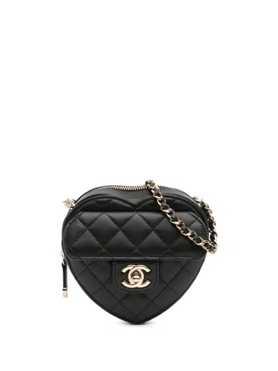 Pre-owned Chanel 2021 Mini Lambskin Cc In Love Heart Crossbody Bag