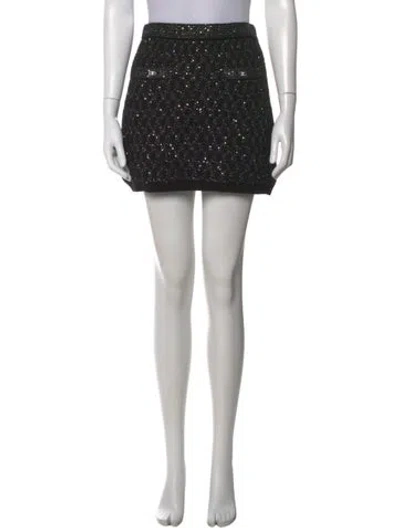 Pre-owned Chanel 2021 Mini Skirt In Black/metallic