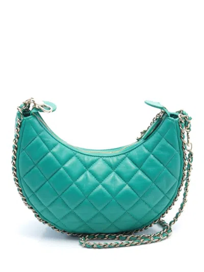 Pre-owned Chanel 2021 Moon Shoulder Bag In Green
