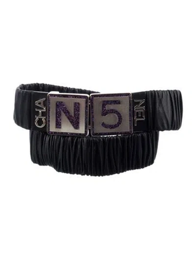 Pre-owned Chanel 2021 No 5 Belt In Black