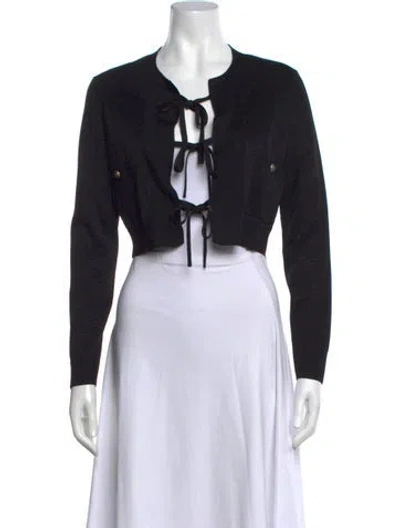Pre-owned Chanel 2021 Open Front Sweater In Black
