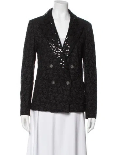 Pre-owned Chanel 2021 Printed Blazer In Black