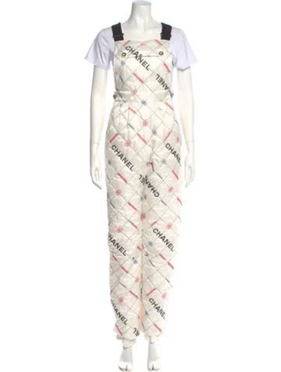 Pre-owned Chanel 2021 Printed Jumpsuit In White
