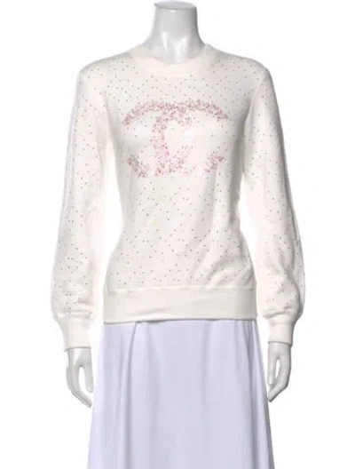 Pre-owned Chanel 2021 Printed Sweater In White
