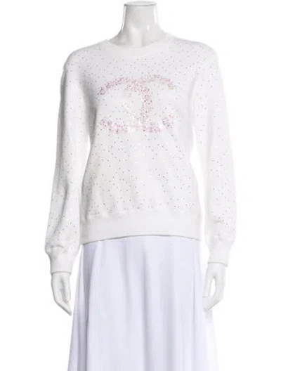 Pre-owned Chanel 2021 Printed Sweatshirt In White