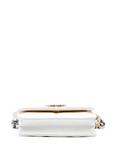 Pre-owned Chanel 2021 Quilted Lambskin 19 Flap Coin Purse With Chain Crossbody Bag In White