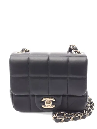 Pre-owned Chanel 2021 Quilted Mini Flap Chain Shoulder Bag In Black