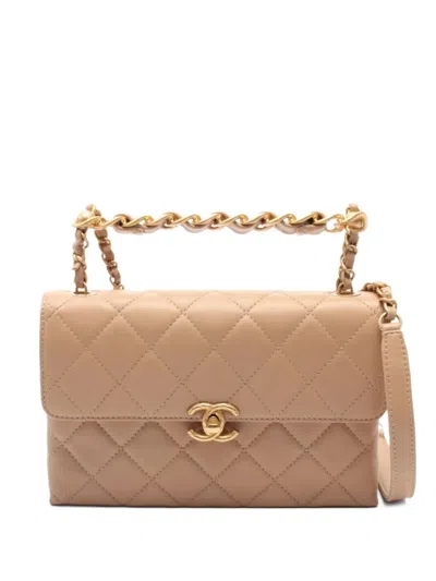 Pre-owned Chanel 2021 Quilted Shoulder Bag In Neutrals