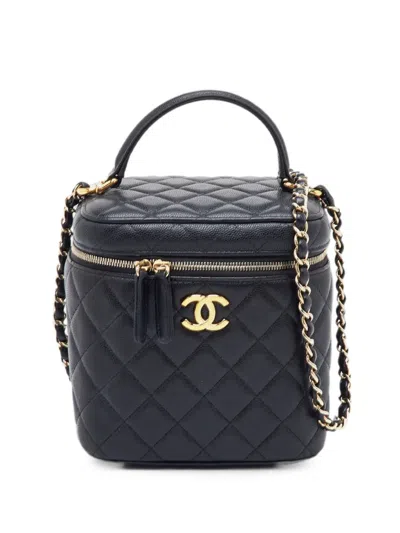 Pre-owned Chanel 2021 Quilted Vanity Case In Black