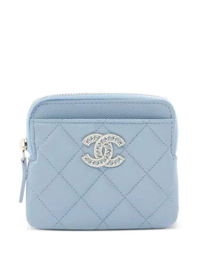 Pre-owned Chanel 2021 Rhinestone-embellished Wallet