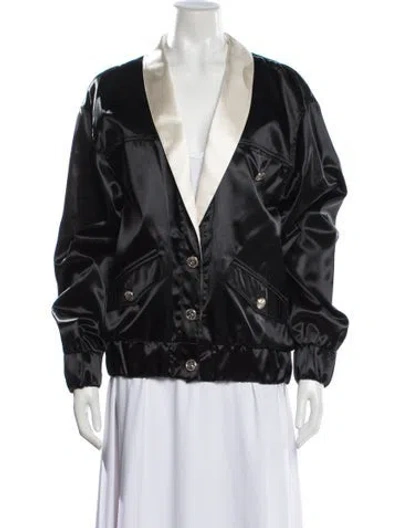 Pre-owned Chanel 2021 Satin Jacket In Black