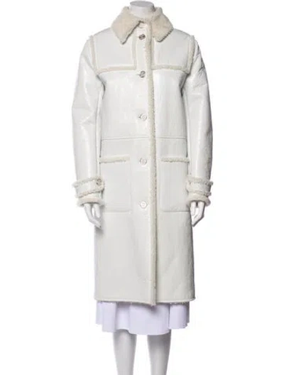 Pre-owned Chanel 2021 Shearling Fur Coat W/ Tags In White