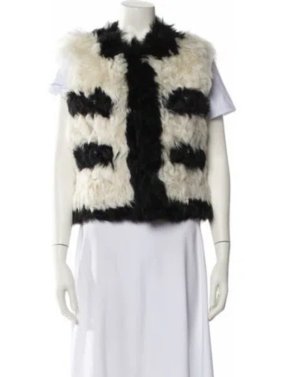 Pre-owned Chanel 2021 Shearling Fur Vest In Black