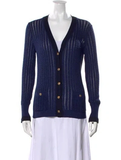Pre-owned Chanel 2021 Silk Sweater In Blue