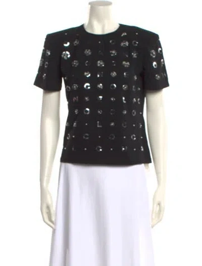 Pre-owned Chanel 2021 Silk T-shirt In Black