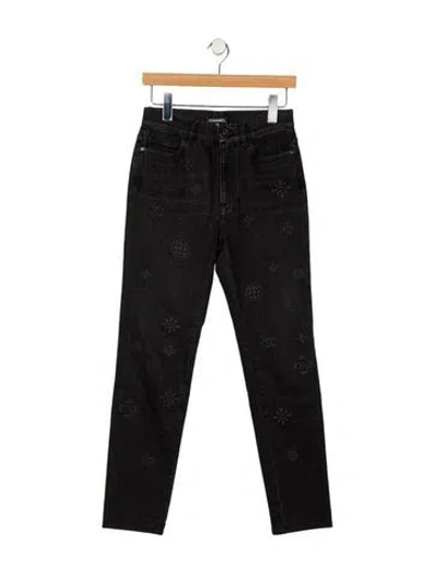 Pre-owned Chanel 2021 Skinny Leg Jeans In Black