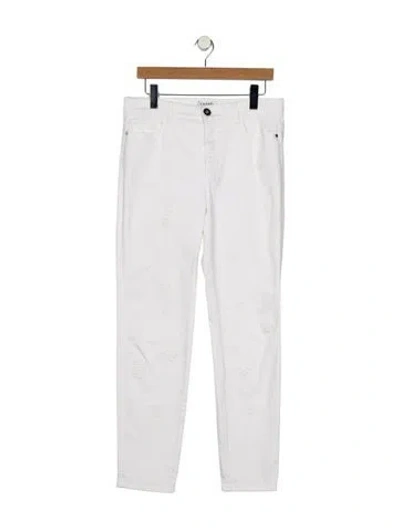 Pre-owned Chanel 2021 Skinny Leg Jeans In White