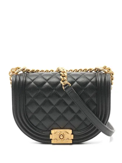 Pre-owned Chanel 2021 Small Boy  Shoulder Bag In Black