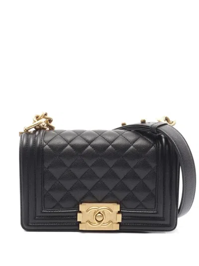 Pre-owned Chanel 2021 Small Boy Shoulder Bag In Black