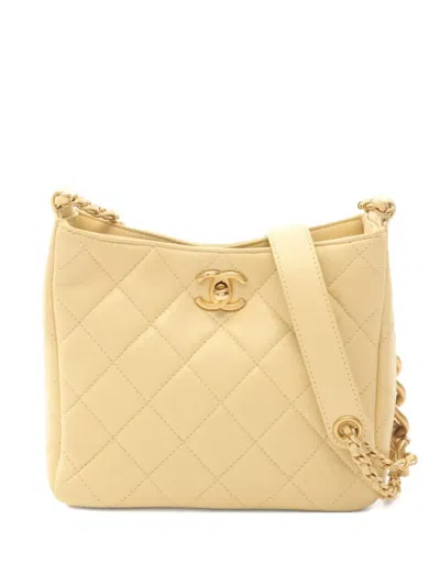 Pre-owned Chanel 2021 Small Matelasse Hobo Bag In Gold