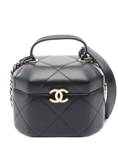 Pre-owned Chanel 2021 Small Matelassé Shoulder Bag In Black