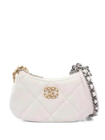 Pre-owned Chanel 2021 Small Matelasse Shoulder Bag In White