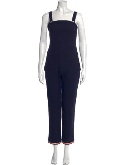 Pre-owned Chanel 2021 Square Neckline Jumpsuit In Blue