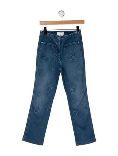 Pre-owned Chanel 2021 Straight Leg Jeans In Blue