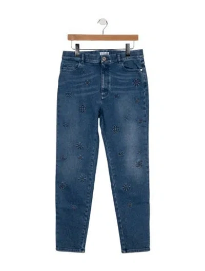 Pre-owned Chanel 2021 Straight Leg Jeans In Blue