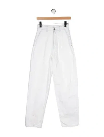 Pre-owned Chanel 2021 Straight Leg Jeans In Blue/white