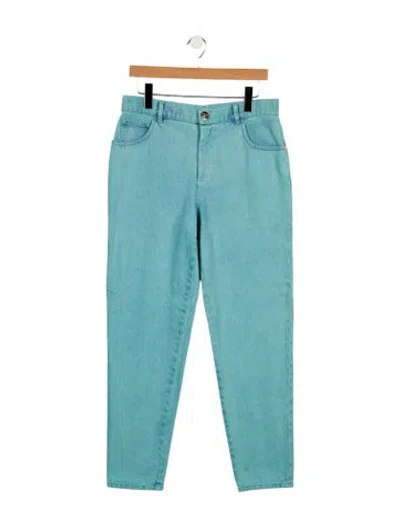Pre-owned Chanel 2021 Straight Leg Jeans W/ Tags In Blue