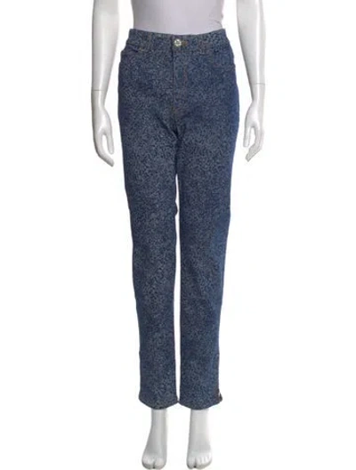 Pre-owned Chanel 2021 Straight Leg Jeans W/ Tags In Blue