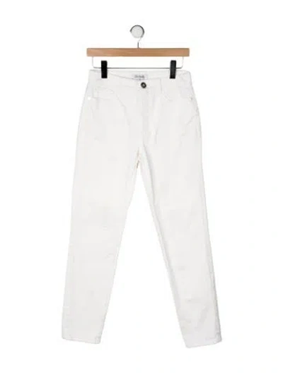 Pre-owned Chanel 2021 Straight Leg Jeans In White
